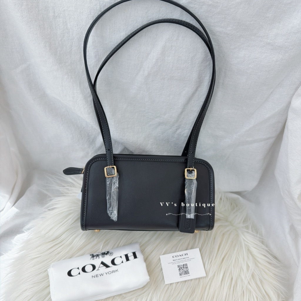 Nwt Coach Swing Zip Bag 20 Leather Mini Shoulder Bag Black Cam45 Rare